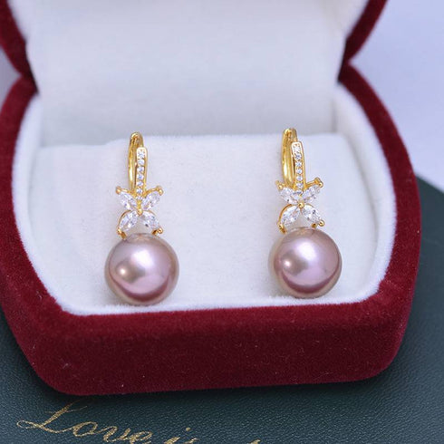 11-12mm CZ Pearl Earrings - House Of Pearls